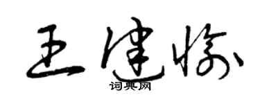 曾慶福王健愉草書個性簽名怎么寫