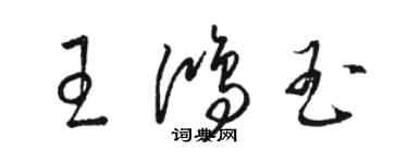 駱恆光王鴻玉草書個性簽名怎么寫