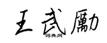 王正良王武勵行書個性簽名怎么寫