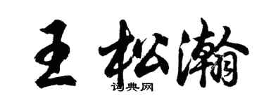 胡問遂王松瀚行書個性簽名怎么寫