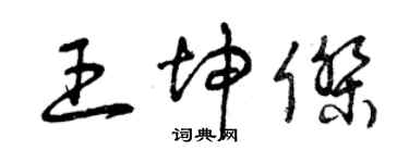 曾慶福王坤傑草書個性簽名怎么寫