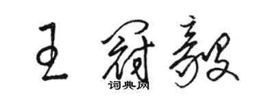 駱恆光王冠毅草書個性簽名怎么寫