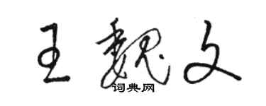 駱恆光王魏文草書個性簽名怎么寫