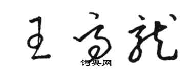 駱恆光王高龍草書個性簽名怎么寫