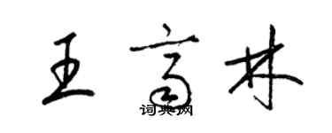 梁錦英王齊林草書個性簽名怎么寫