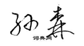 駱恆光孫森草書個性簽名怎么寫