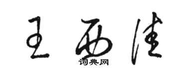 駱恆光王西佳草書個性簽名怎么寫