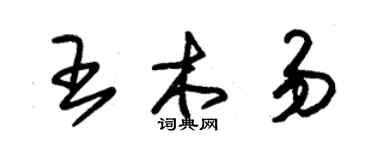 朱錫榮王木易草書個性簽名怎么寫
