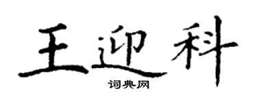 丁謙王迎科楷書個性簽名怎么寫