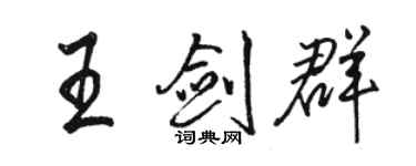 駱恆光王劍群行書個性簽名怎么寫