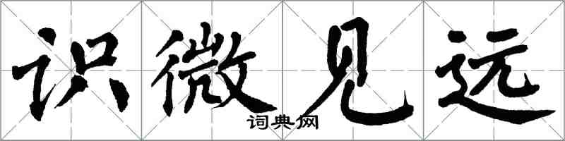 翁闓運識微見遠楷書怎么寫