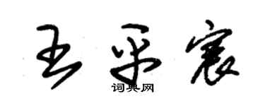 朱錫榮王平宸草書個性簽名怎么寫