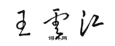 駱恆光王雲江草書個性簽名怎么寫