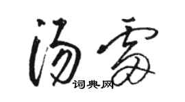駱恆光湯雷草書個性簽名怎么寫