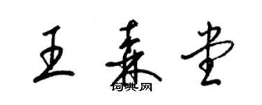 梁錦英王森堂草書個性簽名怎么寫