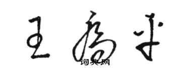 駱恆光王喬平草書個性簽名怎么寫