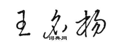 駱恆光王名楊草書個性簽名怎么寫