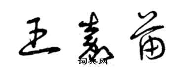 曾慶福王嘉苗草書個性簽名怎么寫