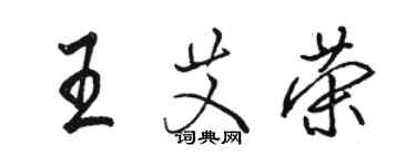 駱恆光王艾榮行書個性簽名怎么寫