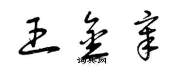 曾慶福王金章草書個性簽名怎么寫