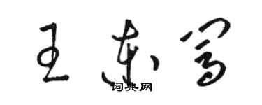 駱恆光王東闖草書個性簽名怎么寫