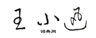 駱恆光王小迅草書個性簽名怎么寫