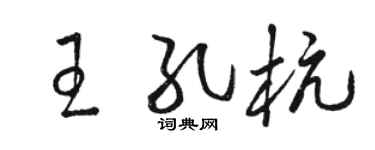 駱恆光王孔杭草書個性簽名怎么寫