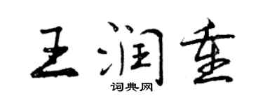 曾慶福王潤重行書個性簽名怎么寫