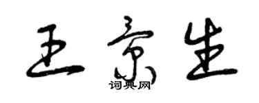 曾慶福王景生草書個性簽名怎么寫