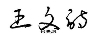 曾慶福王文詩草書個性簽名怎么寫