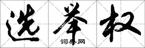 胡問遂選舉權行書怎么寫