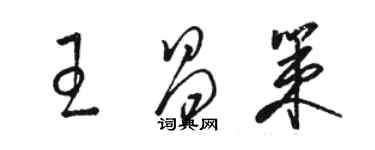 駱恆光王昌策草書個性簽名怎么寫