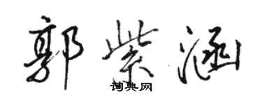 駱恆光郭紫涵行書個性簽名怎么寫