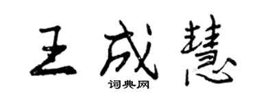 曾慶福王成慧行書個性簽名怎么寫