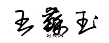 朱錫榮王蘇玉草書個性簽名怎么寫