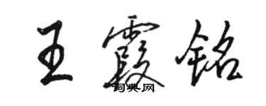 駱恆光王霞銘行書個性簽名怎么寫