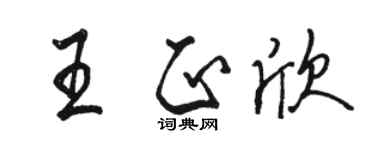 駱恆光王正欣行書個性簽名怎么寫