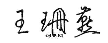 駱恆光王珊燕草書個性簽名怎么寫