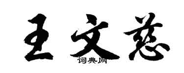 胡問遂王文慈行書個性簽名怎么寫