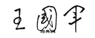 駱恆光王國軍草書個性簽名怎么寫