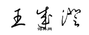 梁錦英王成澄草書個性簽名怎么寫