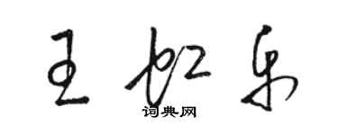 駱恆光王虹樂草書個性簽名怎么寫