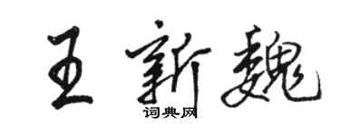 駱恆光王新魏行書個性簽名怎么寫