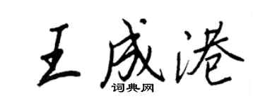 王正良王成港行書個性簽名怎么寫