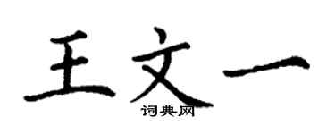 丁謙王文一楷書個性簽名怎么寫
