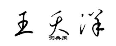 梁錦英王夭洋草書個性簽名怎么寫