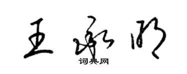 梁錦英王承明草書個性簽名怎么寫