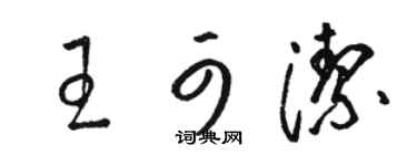 駱恆光王可潔草書個性簽名怎么寫