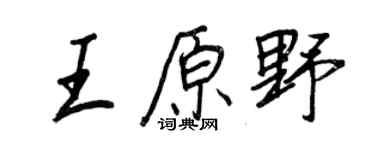 王正良王原野行書個性簽名怎么寫