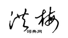 梁錦英洪梅草書個性簽名怎么寫